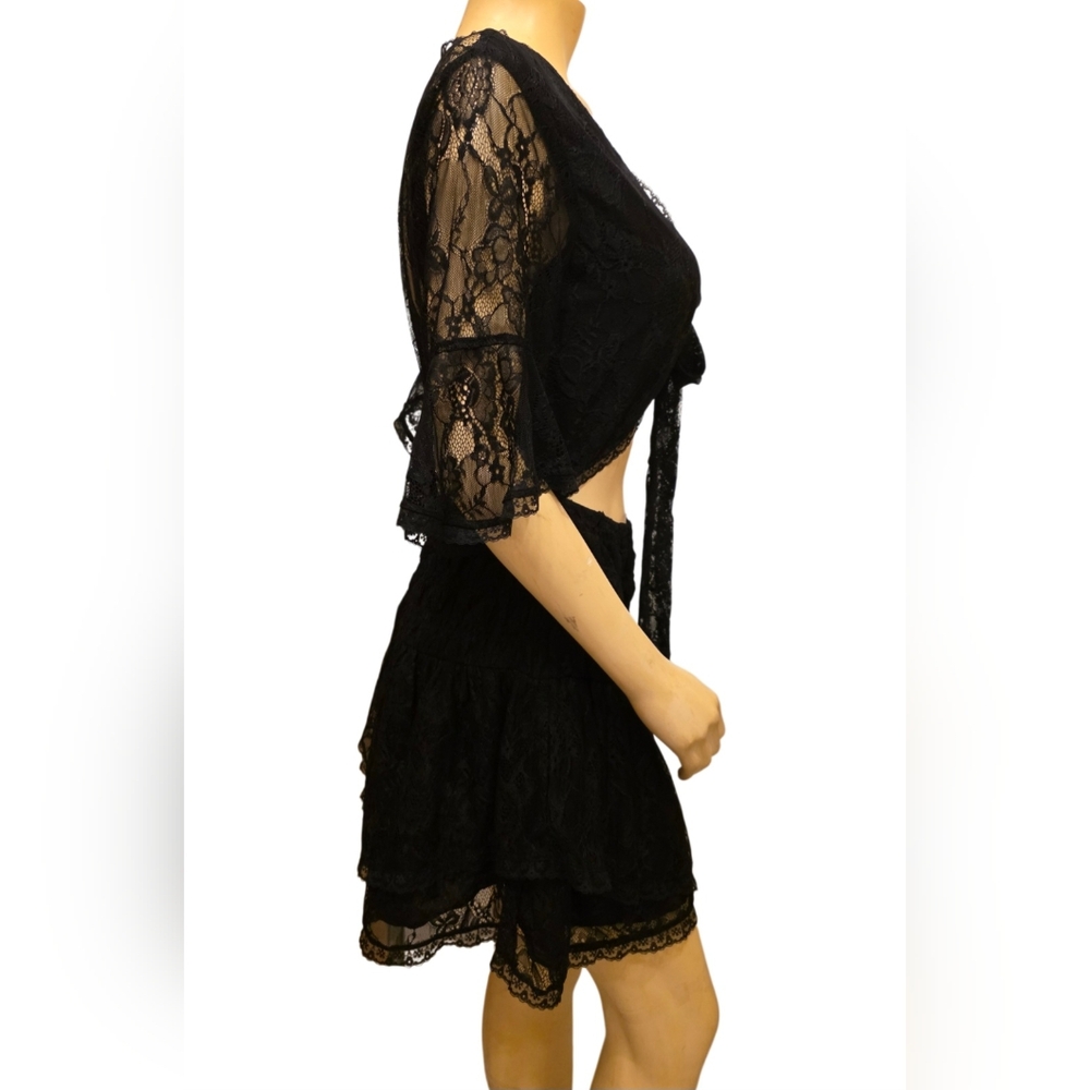 Free People Lala Lace Mini Dress Black Size Medium NWT - Picture 11 of 13